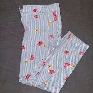 Old Navy Striped Pants with Floral Print